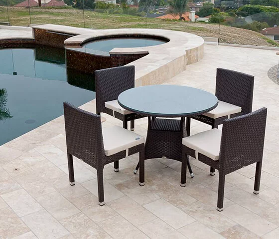 Kuangsi Wicker Outdoor Round Dining Table