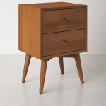 Ashikaga Teak Bed Side Table With 2 Drawers