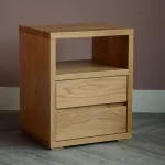 Tianzi Teak Bed Side Table With 2 Drawers