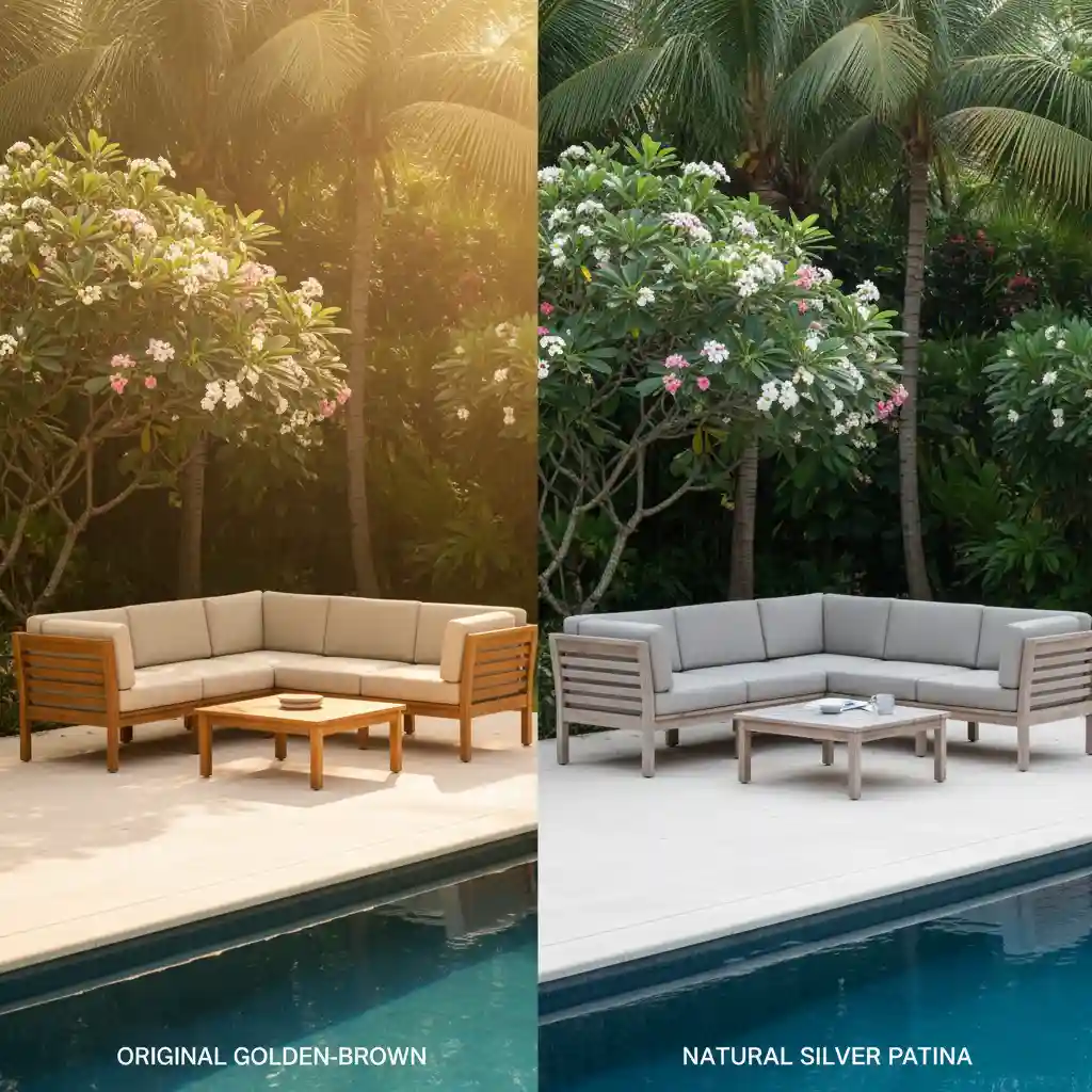 Teak Ages Beautifully The Silver Patina