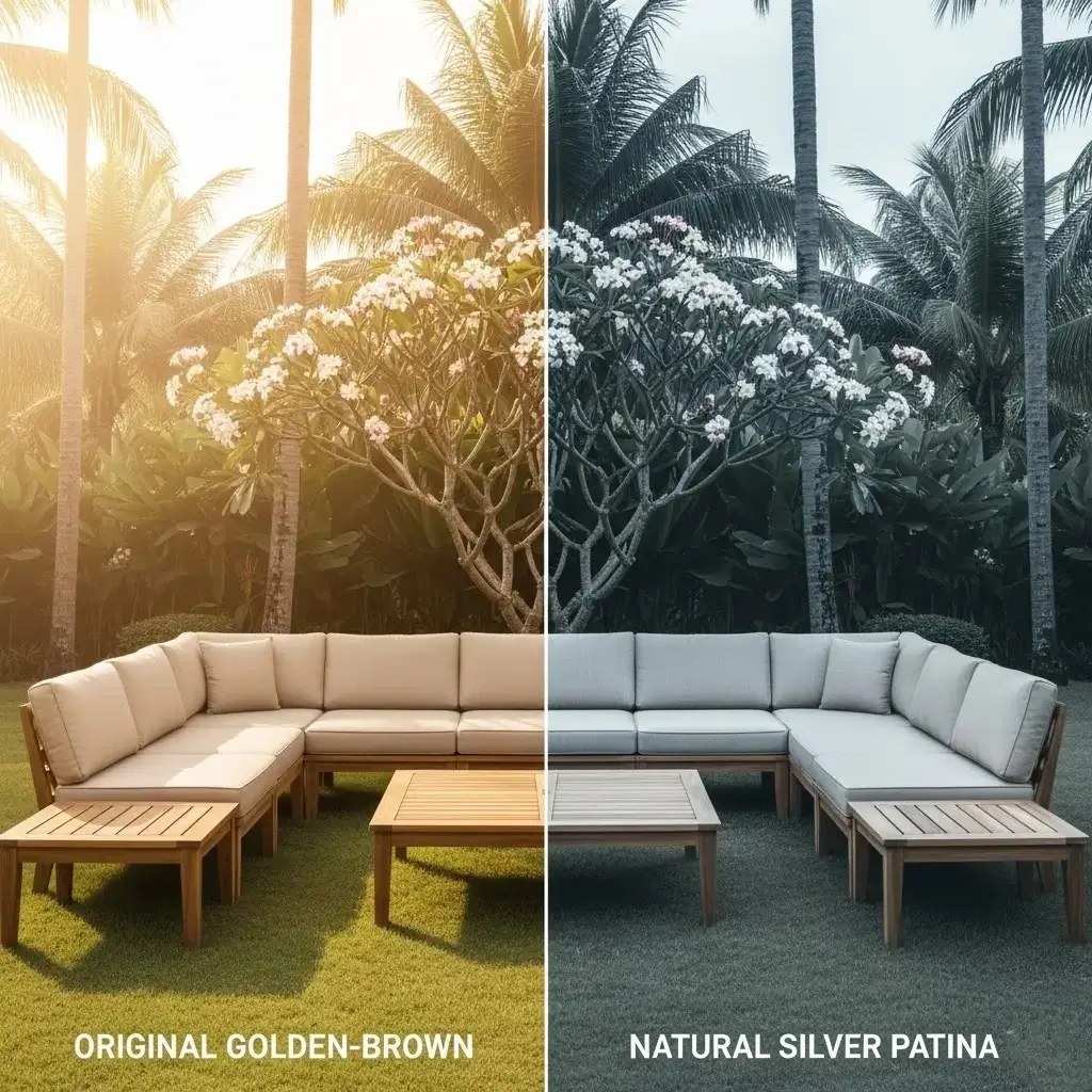 Teak Changes Colour. The Patina Effect